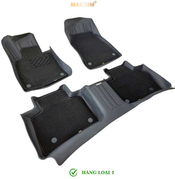 Thảm lót sàn ô tô 2 lớp cao cấp dành cho xe Mercedes Benz GLC 2023+ (sd3) nhãn hiệu Macsim chất liệu TPE màu đen