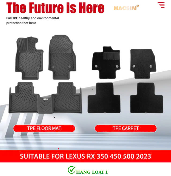 Thảm lót sàn (sd4) ô tô 2 lớp cao cấp dành cho xe  Lexus RX 2023+ (sd4) nhãn hiệu Macsim chất liệu TPE màu đen