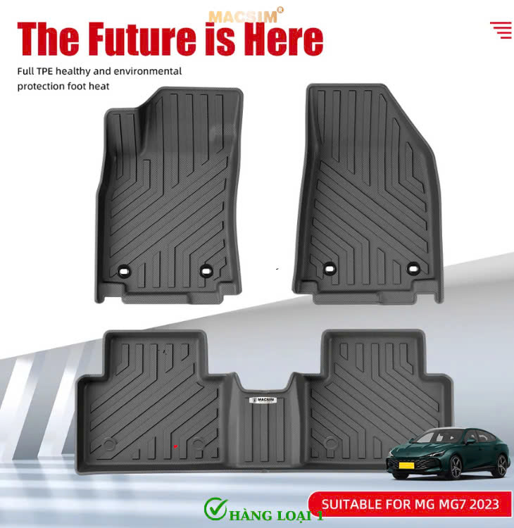 Thảm lót sàn (sd4) ô tô 2 lớp cao cấp dành cho xe MG7 (sd4) nhãn hiệu Macsim chất liệu TPE màu đen