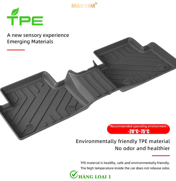 Thảm lót sàn (sd4) ô tô 2 lớp cao cấp dành cho xe MG7 (sd4) nhãn hiệu Macsim chất liệu TPE màu đen