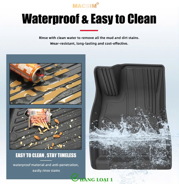 Thảm lót sàn (sd4) ô tô 2 lớp cao cấp dành cho xe MG7 (sd4) nhãn hiệu Macsim chất liệu TPE màu đen