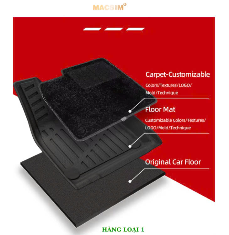 Thảm lót sàn (sd4) ô tô 2 lớp cao cấp dành cho xe MG7 (sd4) nhãn hiệu Macsim chất liệu TPE màu đen
