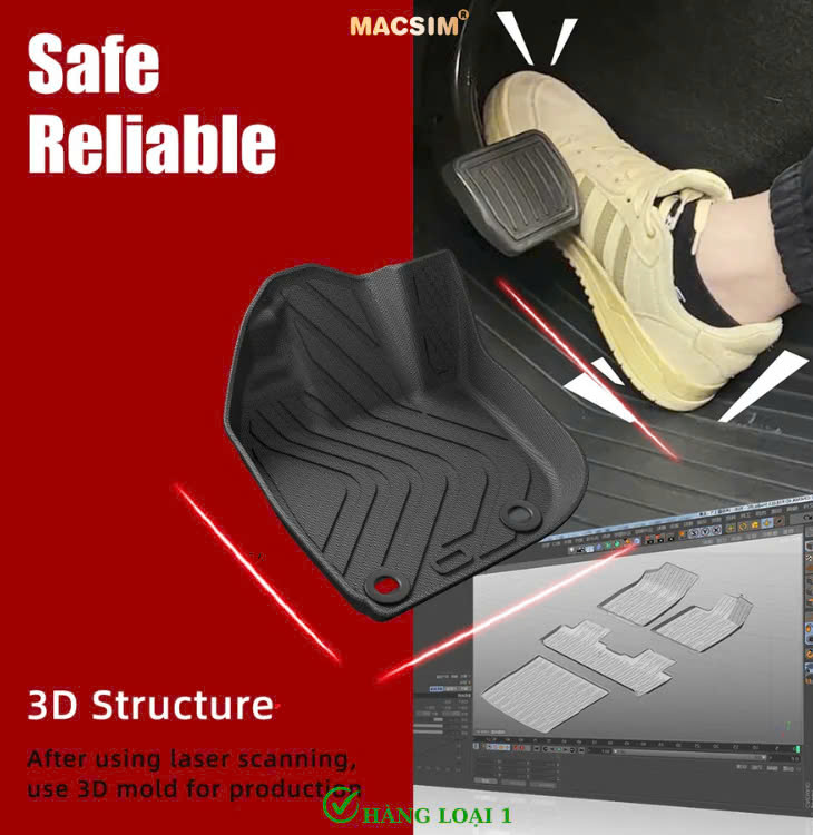 Thảm lót sàn ô tô (sd4) 1 lớp cao cấp dành cho xe Honda HRV 2023+ (sd4) nhãn hiệu Macsim chất liệu TPE màu đen