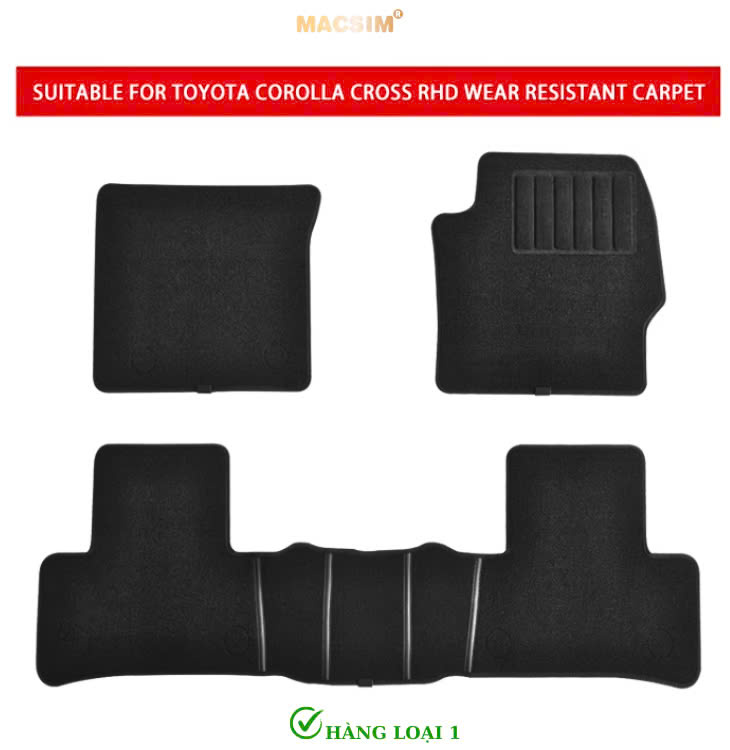 Thảm lót sàn (sd4) ô tô 2 lớp cao cấp dành cho xe Toyota Cross 2020 - tới nay  nhãn hiệu Macsim chất liệu TPE màu đen