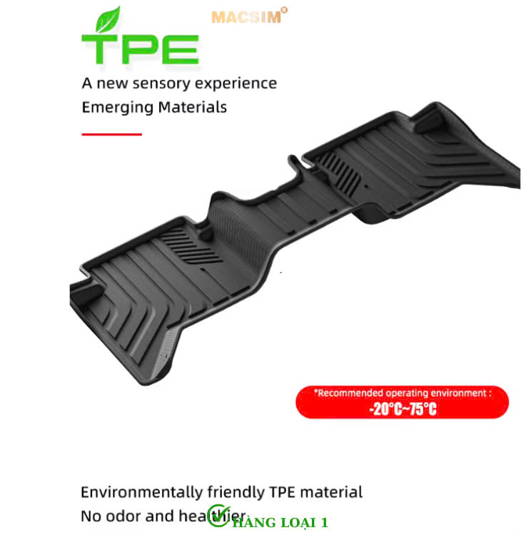 Thảm lót sàn (sd4) ô tô 2 lớp cao cấp dành cho xe Ford Ranger 2022+ (sd4) nhãn hiệu Macsim chất liệu TPE màu đen