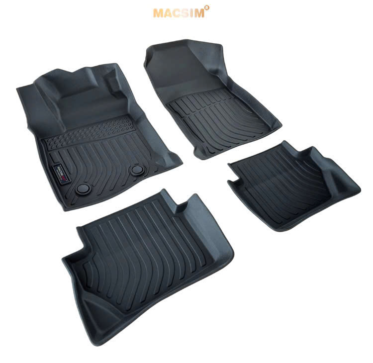 Thảm lót sàn xe ô tô Ford Fiesta 2014-2019 (sd) Nhãn hiệu Macsim chất liệu nhựa TPE cao cấp màu đen