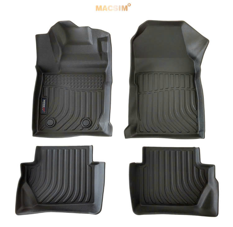 Thảm lót sàn xe ô tô Ford Fiesta 2014-2019 (sd) Nhãn hiệu Macsim chất liệu nhựa TPE cao cấp màu đen