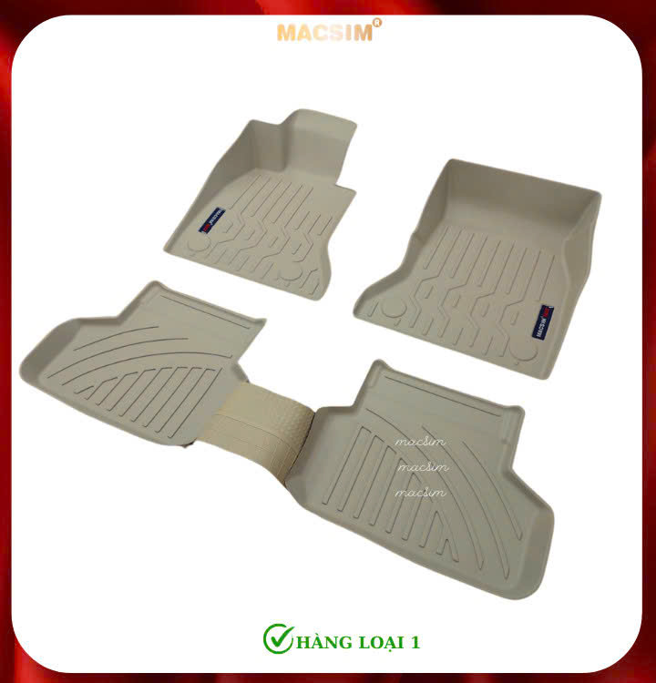 Thảm lót sàn xe ô tô BMW 520i / 5 series 2010-2015 Nhãn hiệu Macsim chất liệu nhựa TPV cao cấp màu be