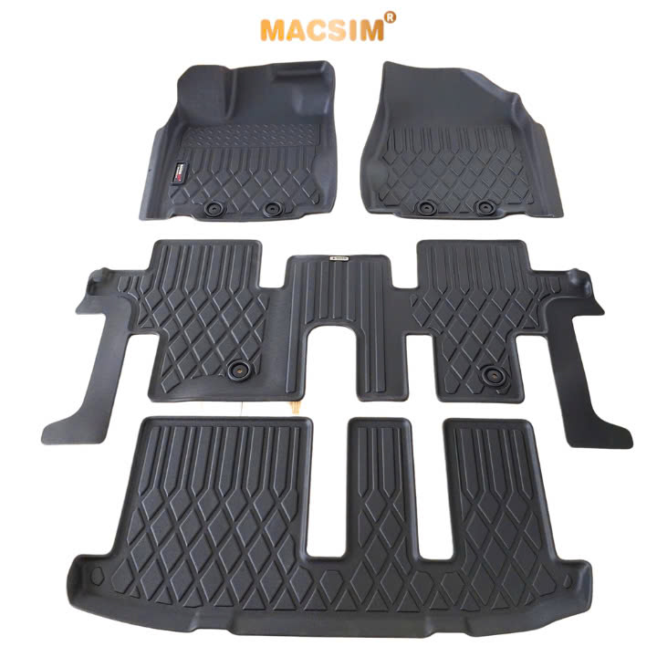 Thảm sd lót sàn xe ô tô Infiniti QX60 2014 - 2021Nhãn hiệu Macsim chất liệu nhựa TPE cao cấp màu đen