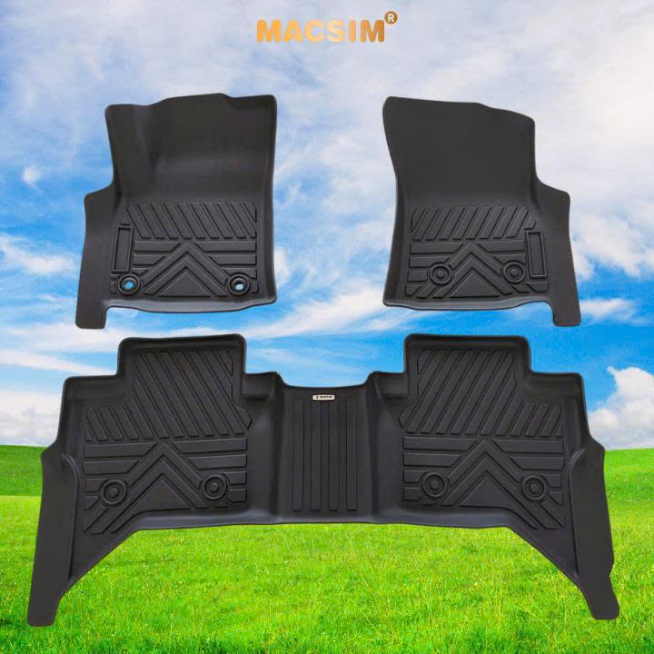 Thảm lót sàn ô tô Toyota Hilux 2015 - 2025 Macsim - Tpe chuẩn phom, dễ vệ sinh (Mã 03)