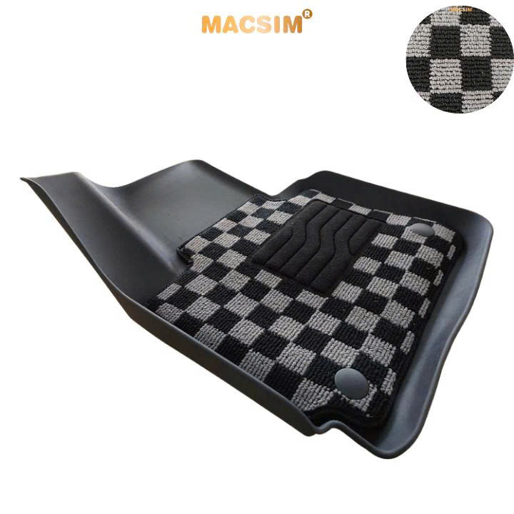 Thảm lót sàn ô tô  Kia Rondo Macsim – Ca rô, chuẩn phom, Dễ Vệ Sinh (Mã 03)