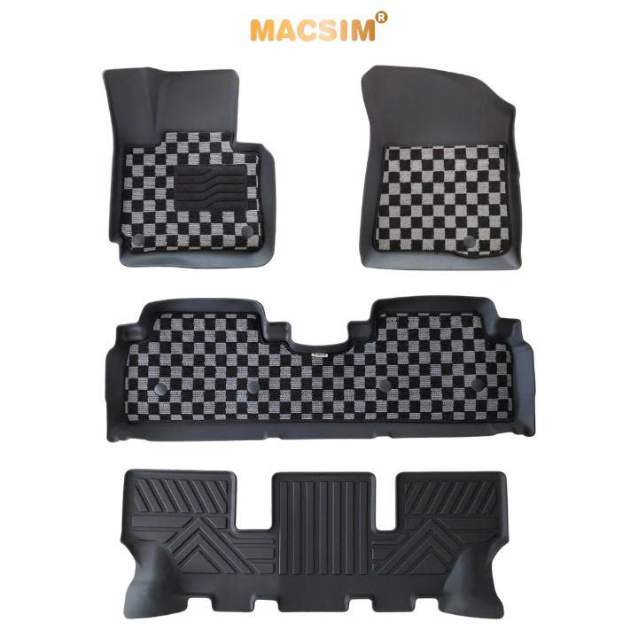 Thảm lót sàn ô tô  Kia Rondo Macsim – Ca rô, chuẩn phom, Dễ Vệ Sinh (Mã 03)