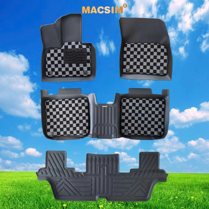 Thảm lót sàn ô tô  Vinfast VF9 Macsim – Ca rô, chuẩn phom, Sử dụng lâu dài (Mã 03)
