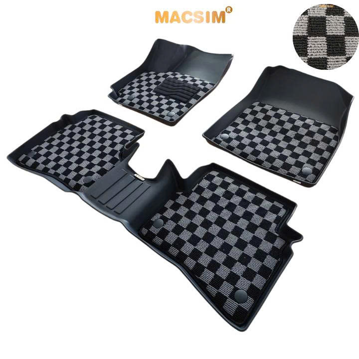Thảm lót sàn ô tô  Kia Sonet Macsim – Ca rô, chuẩn phom, Dễ Vệ Sinh (Mã 03)