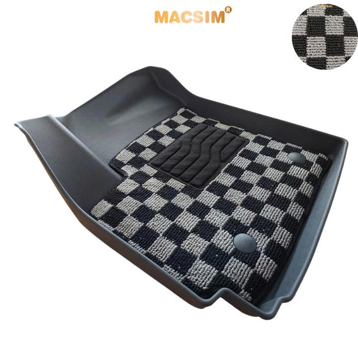 Thảm lót sàn ô tô Kia Carens Macsim – Ca rô, chuẩn phom, Dễ Vệ Sinh (Mã 03)