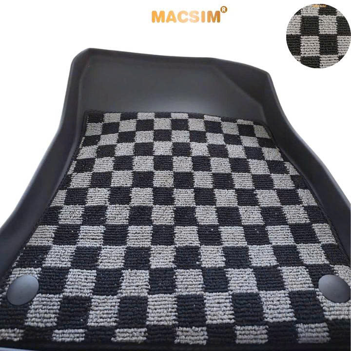 Thảm lót sàn ô tô Kia Carens Macsim – Ca rô, chuẩn phom, Dễ Vệ Sinh (Mã 03)