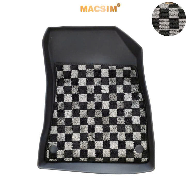 Thảm lót sàn ô tô Kia Carens Macsim – Ca rô, chuẩn phom, Dễ Vệ Sinh (Mã 03)