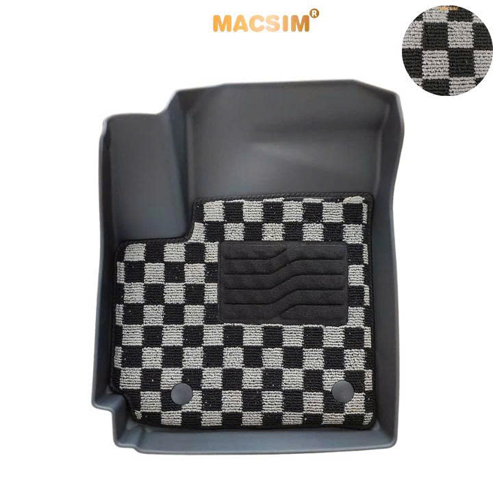Thảm lót sàn ô tô Kia Carens Macsim – Ca rô, chuẩn phom, Dễ Vệ Sinh (Mã 03)