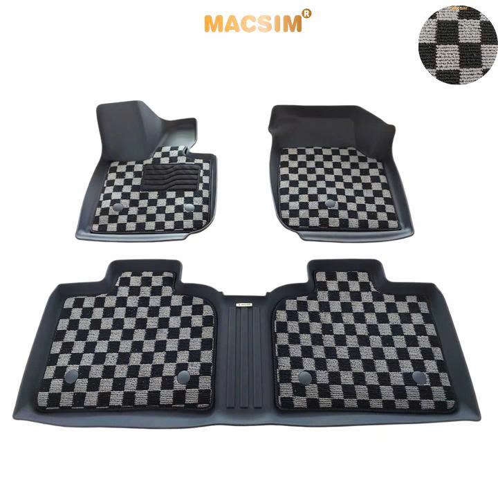 Thảm lót sàn ô tô Vinfast Vf7 Macsim – Ca rô, chuẩn phom, Dễ Vệ Sinh (Mã 03)