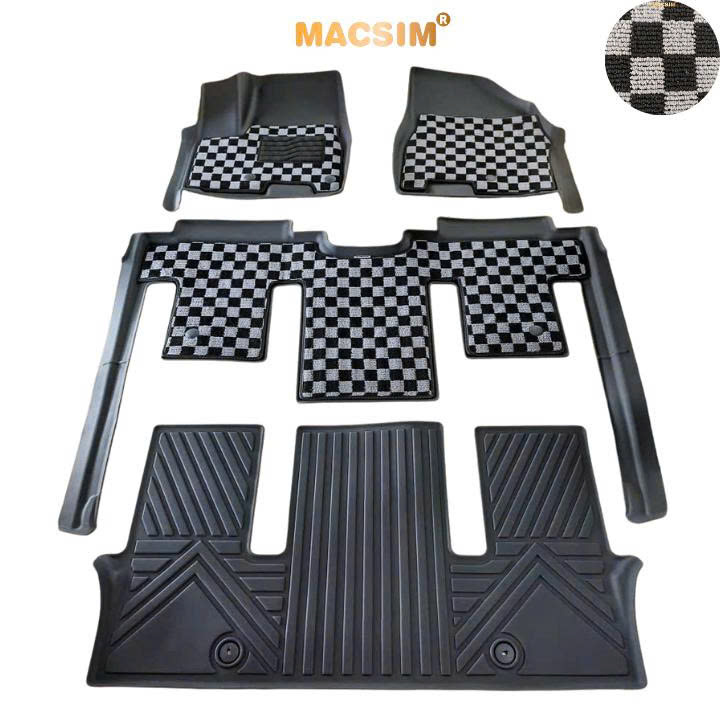 Thảm lót sàn ô tô Kia Sedona Macsim – Ca rô, chuẩn phom, Dễ Vệ Sinh (Mã 03)