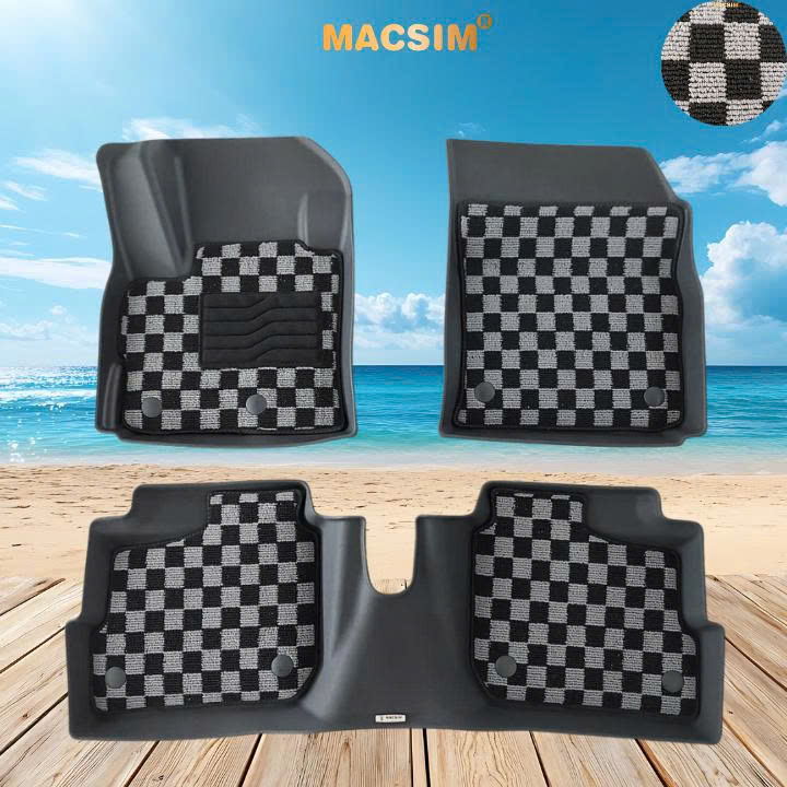 Thảm lót sàn ô tô Mitsubishi Attrage Macsim – Ca rô, chuẩn phom, dễ vệ sinh (Mã 03)