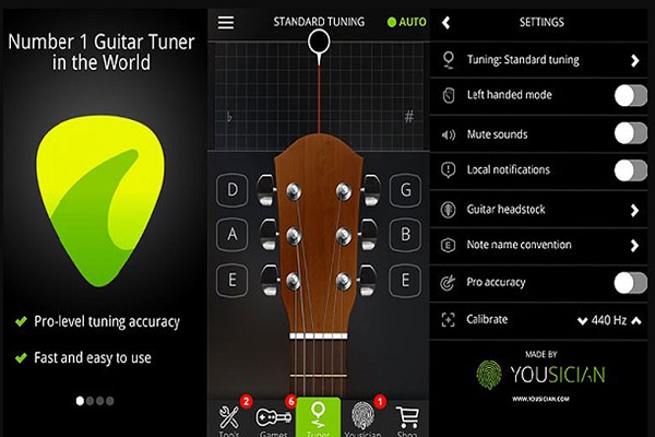 App GuitarTuna trên điện thoại