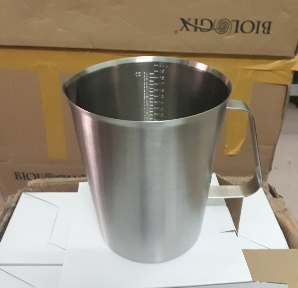 Ca inox 2000ml, chia vạch, không nắp