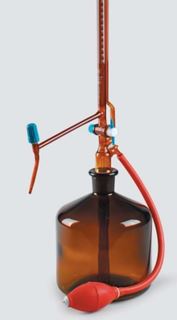 Buret tự động nâu 50ml class AS + chai 2L + Quả bóp