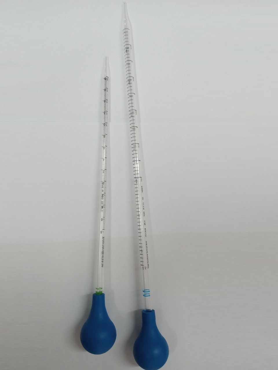 Pipet nhựa thẳng 10ml + bóp cao su màu xanh