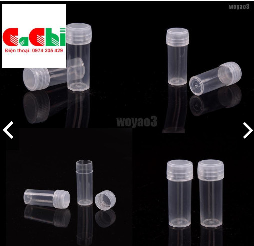 Lọ đựng mẫu 5 ml bằng nhựa nắp ấn