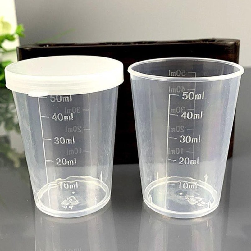 Cốc nhựa 50ml có nắp trắng