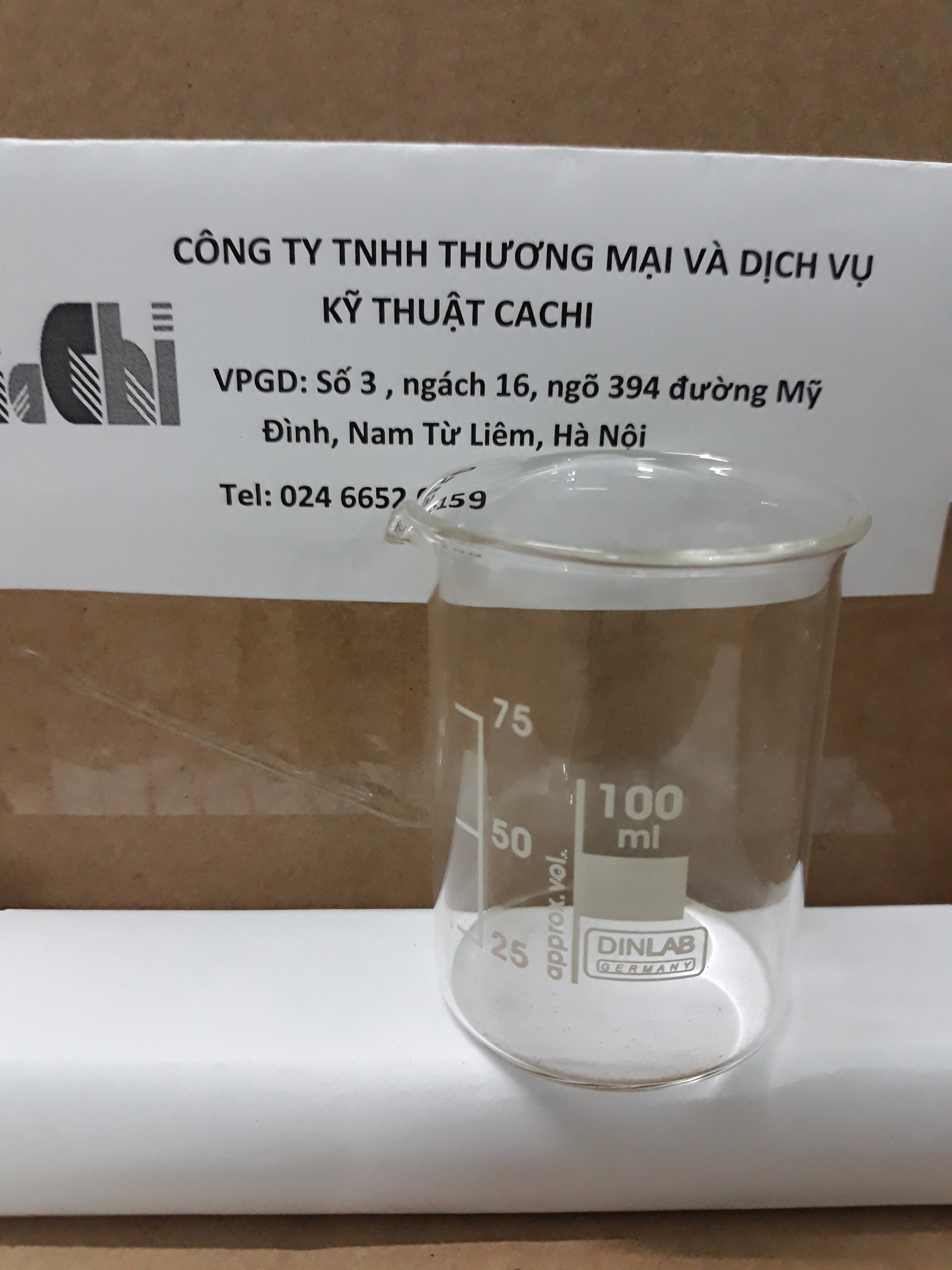 Cốc đốt thấp thành 100 ml - Dinlab - Đức