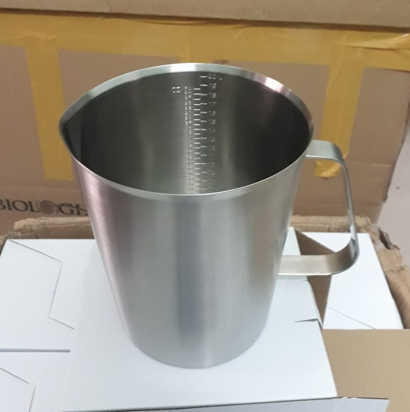 Ca inox 2000ml, chia vạch, không nắp