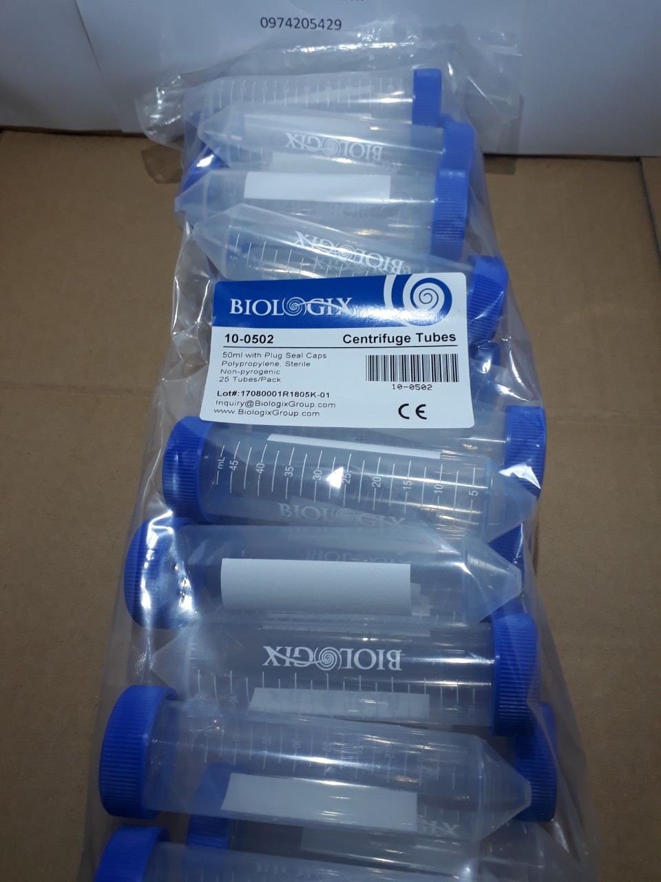 Ống ly tâm 50 ml - Biologix, túi 25 cái