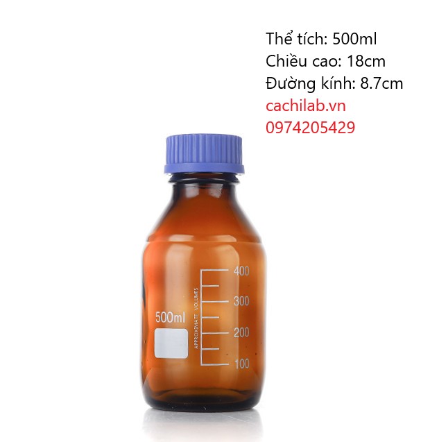Chai TT nắp vặn 500ml màu nâu -TQ