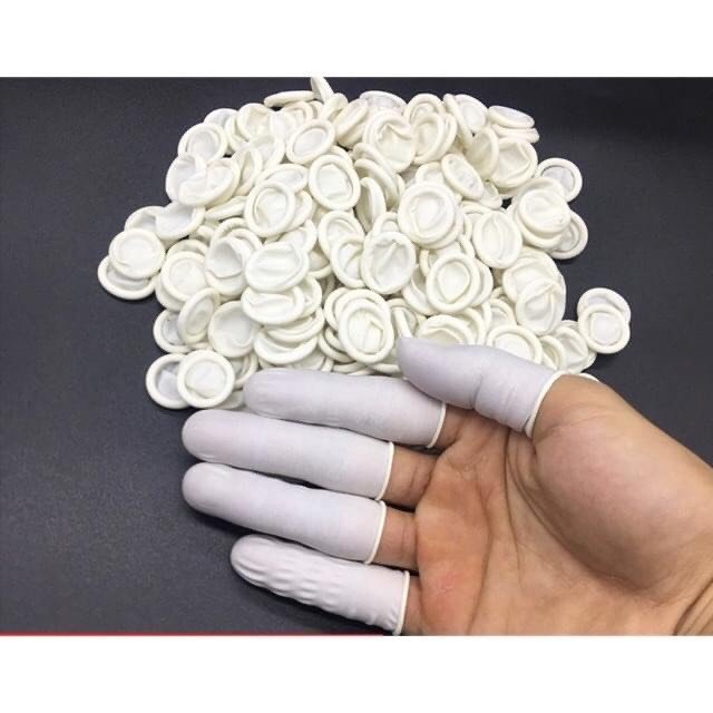 Bộ 10 túi Găng tay ngón (màu trắng) dùng cầm link kiện (túi 100g)