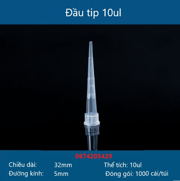 Đầu típ 10 ul TQ, Túi 1000 cái