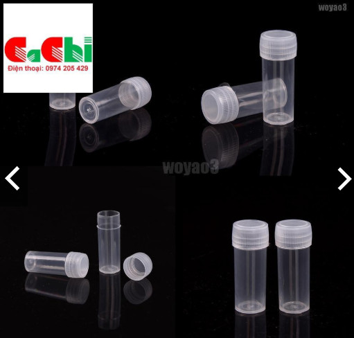 Lọ đựng mẫu 5 ml bằng nhựa nắp ấn