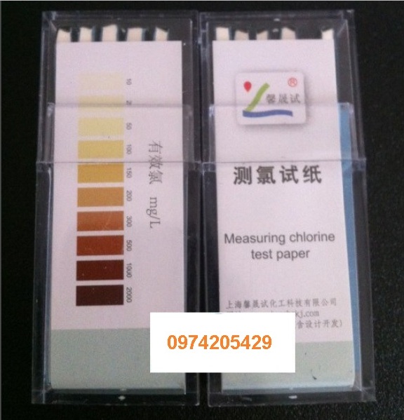 Giấy thử clo 10-2000ppm (hộp 100 miếng)