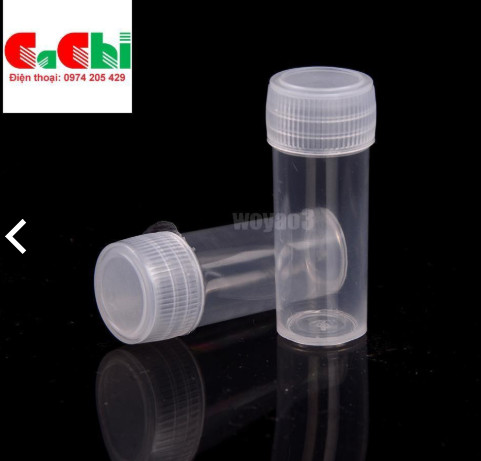 Bộ 5 cái Lọ đựng mẫu 5 ml bằng nhựa nắp ấn