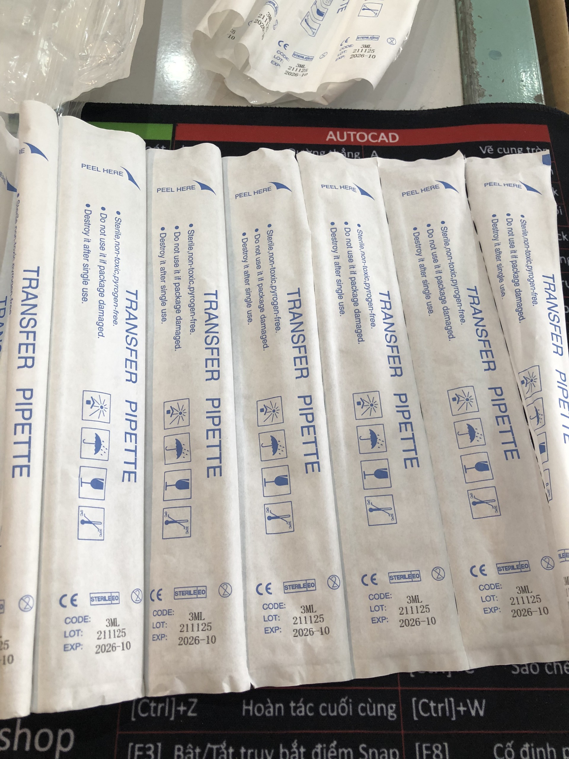Combo 100 cái Pipet pasteur 3ml tiệt trùng - Henso medical