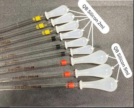 Pipet thủy tinh 5ml dài 20cm và quả bóp silicon