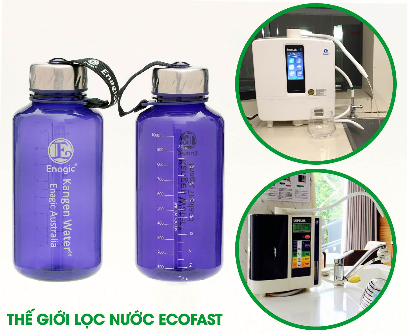 Bình đựng nước Kangen 1 lít màu tím