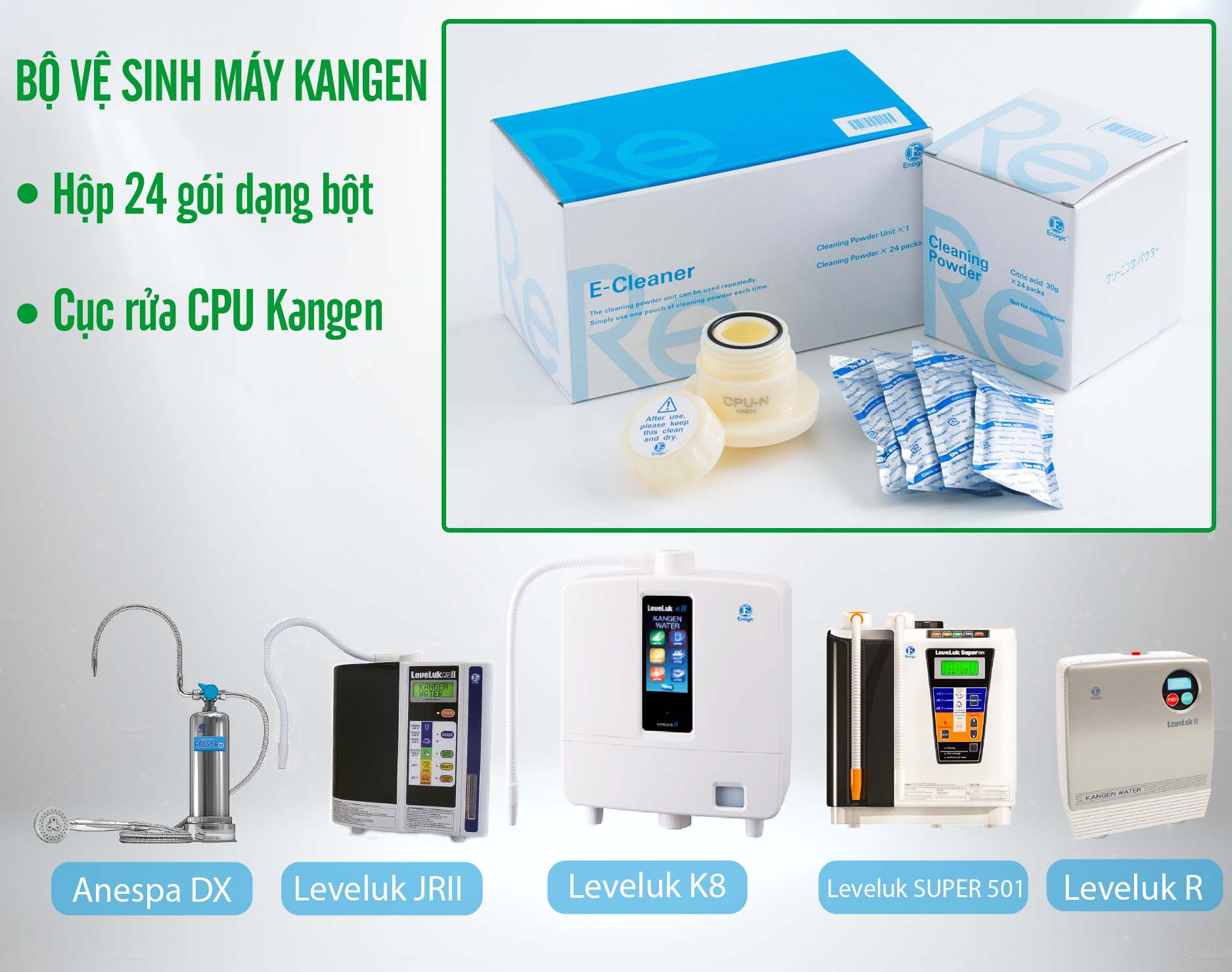Bộ làm sạch E-Cleaning máy điện giải ion kiềm Kangen nhập khẩu