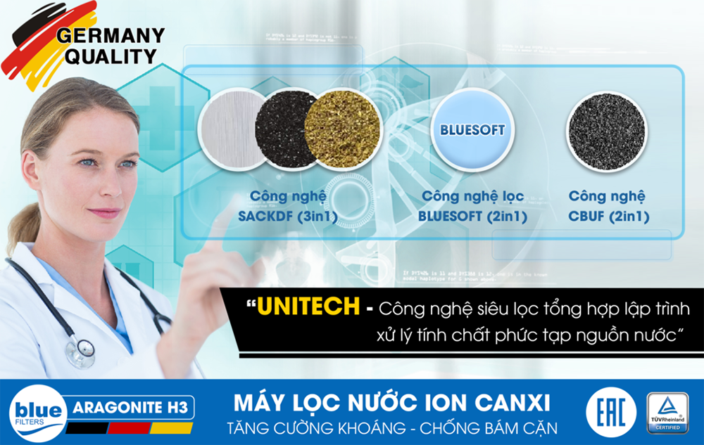Công nghệ lọc Bluefilters Aragonite H3