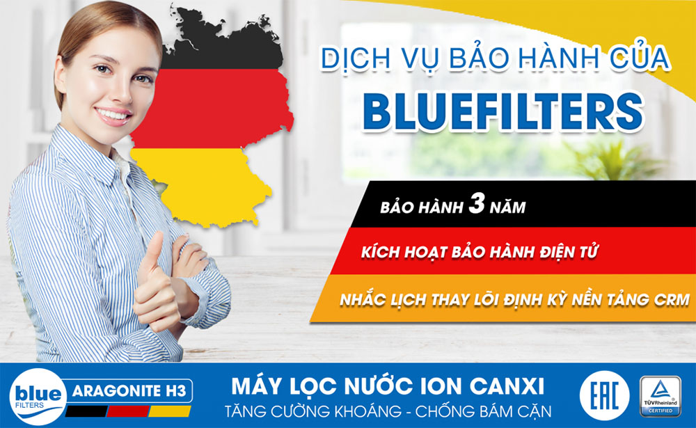 Dịch vụ bảo hành máy lọc nước ion Canxi Bluefilters