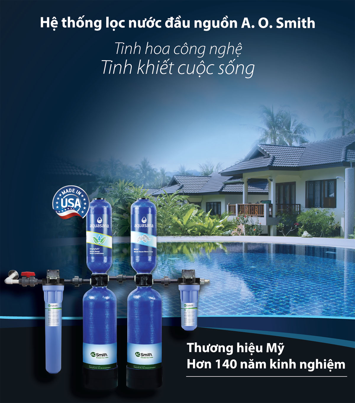 Hệ thống lọc nước đầu nguồn AOS AQ-1000U