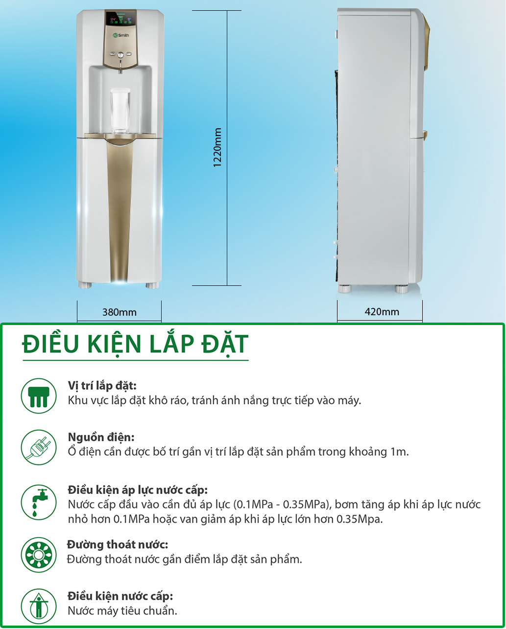 Máy lọc nước AO Smith ADR75-V-ET-1 thương hiệu Mỹ