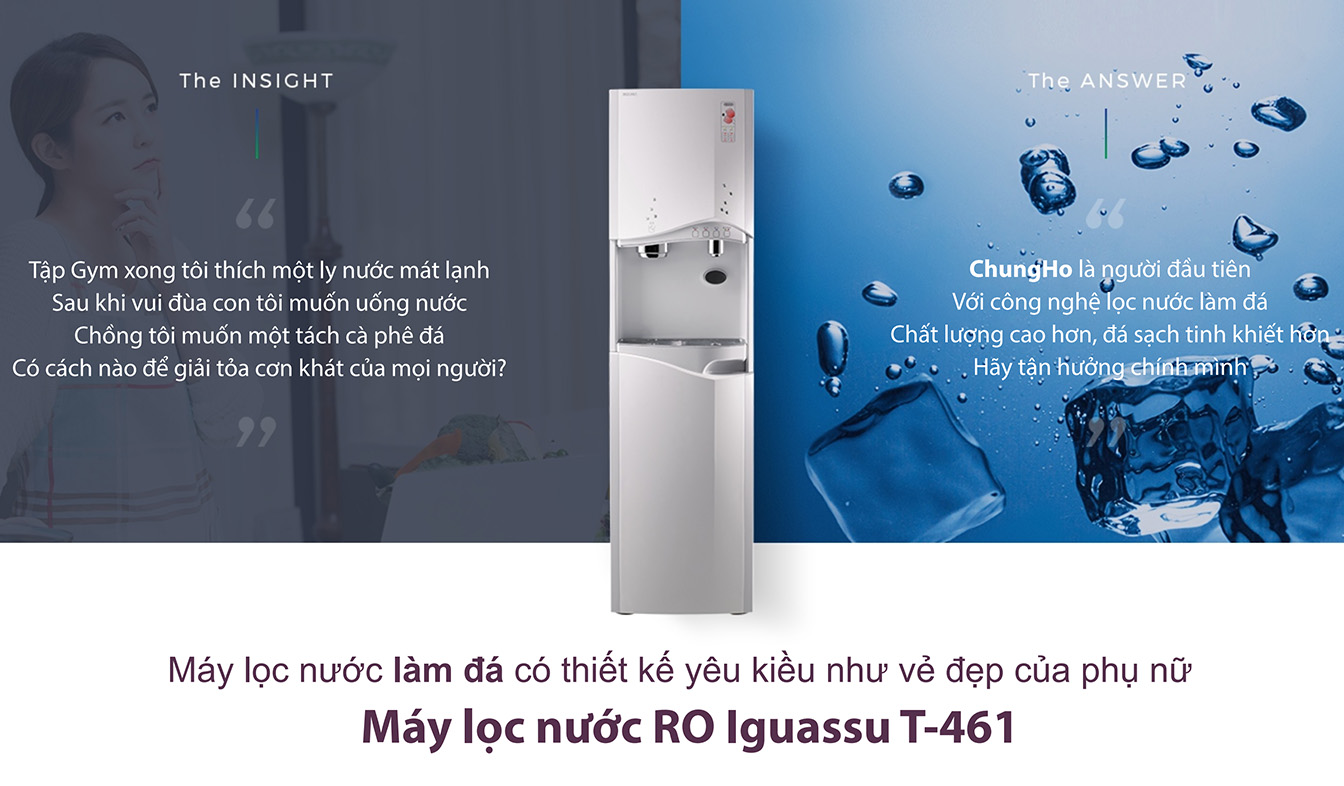 Máy lọc nước nóng lạnh, làm đá ChungHo Iguassu T-461