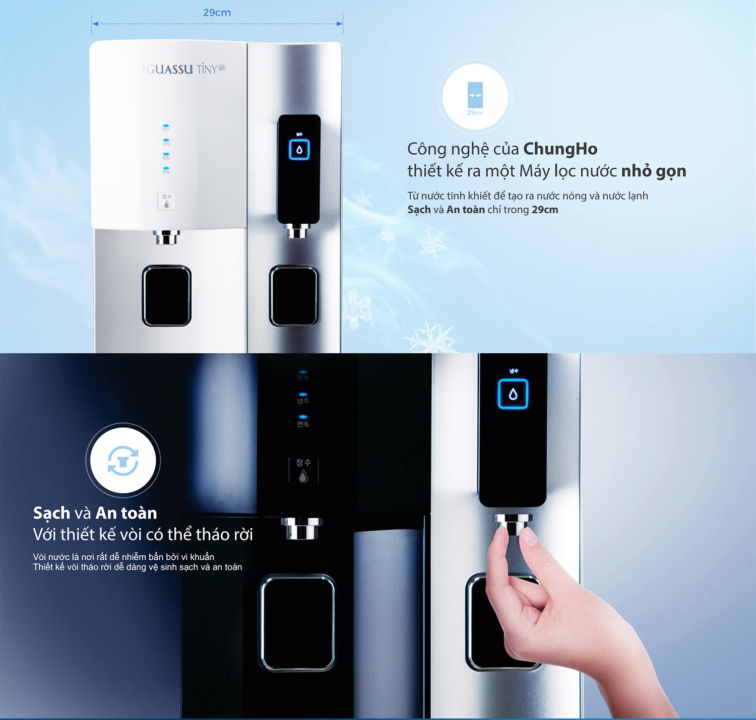 Máy lọc nước nóng lạnh ChungHo Iguassu Tiny 500 UV
